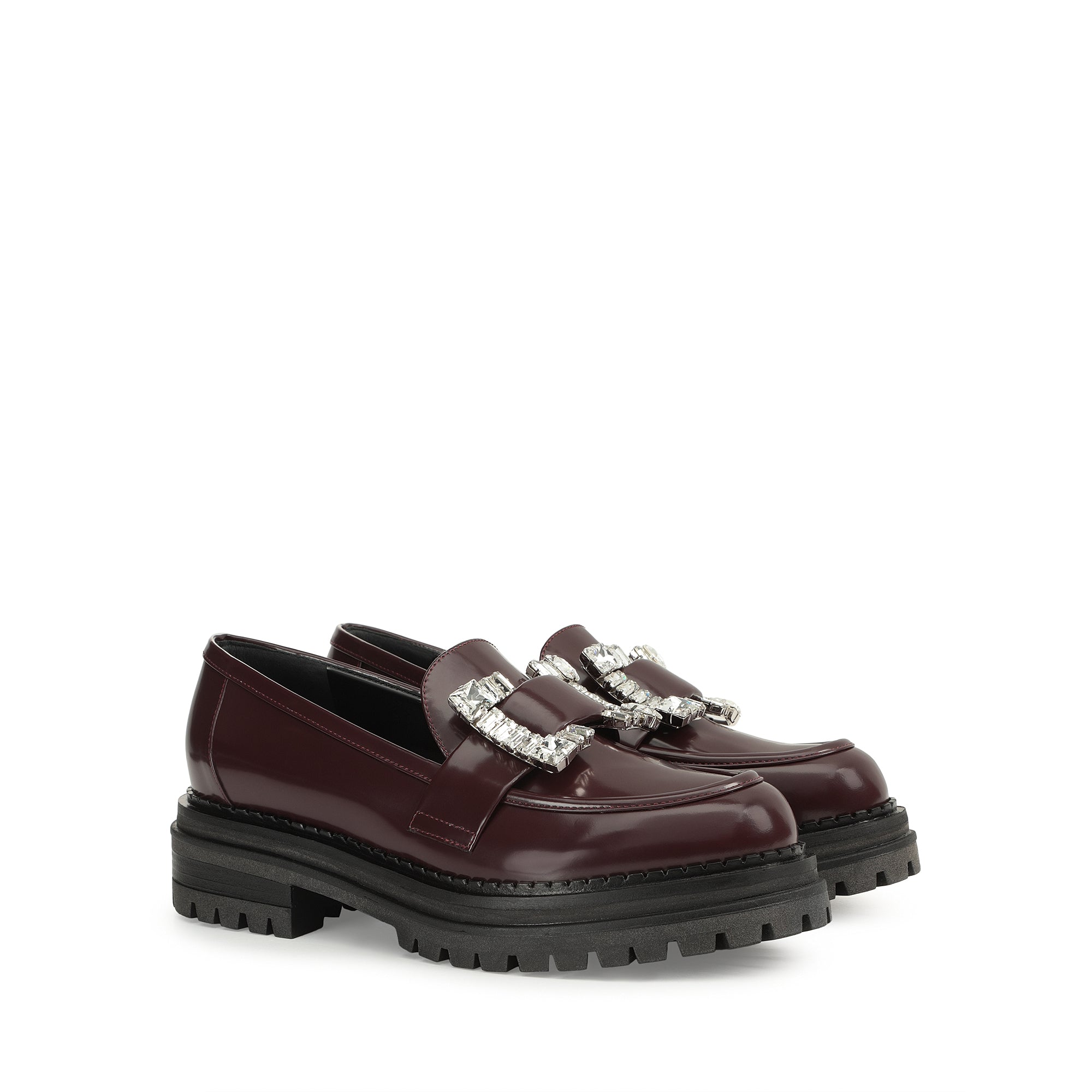 Mocassins Sr Prince en cuir verni - Wine