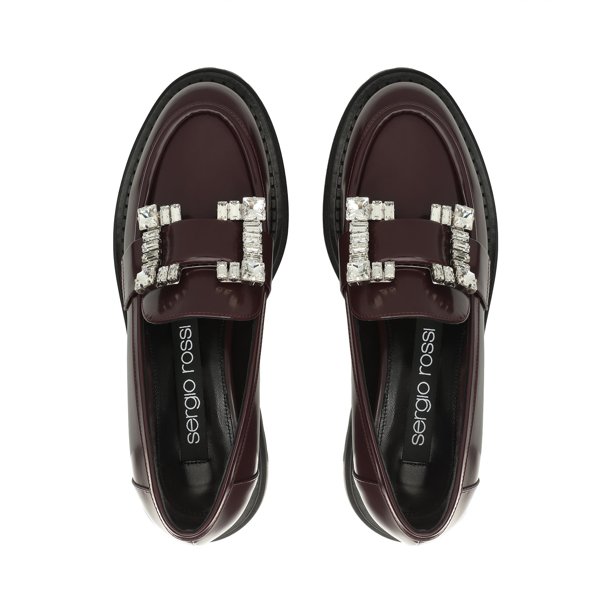 Mocassins Sr Prince en cuir verni - Wine