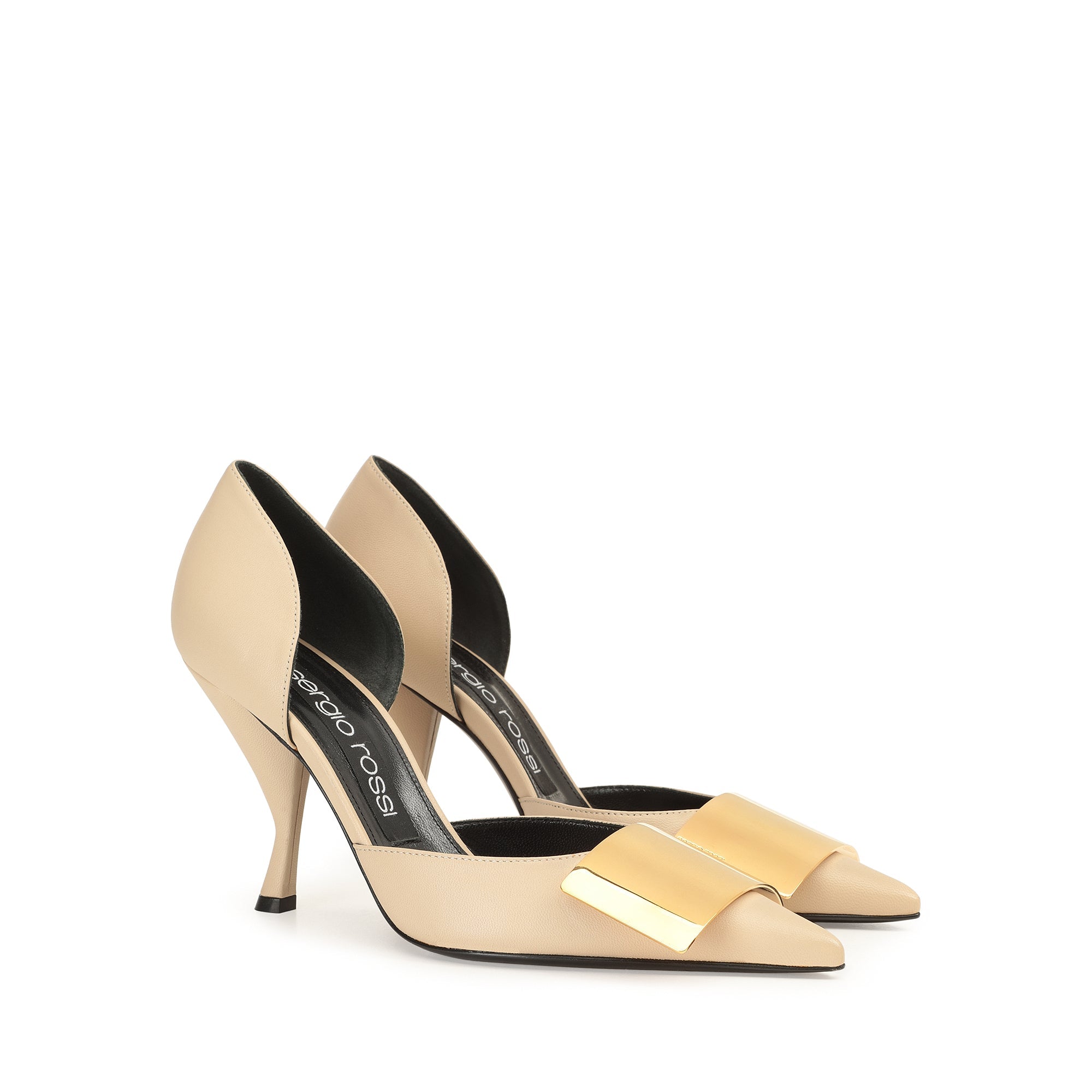 Escarpins Sr Miroir 90 en cuir - Chalk