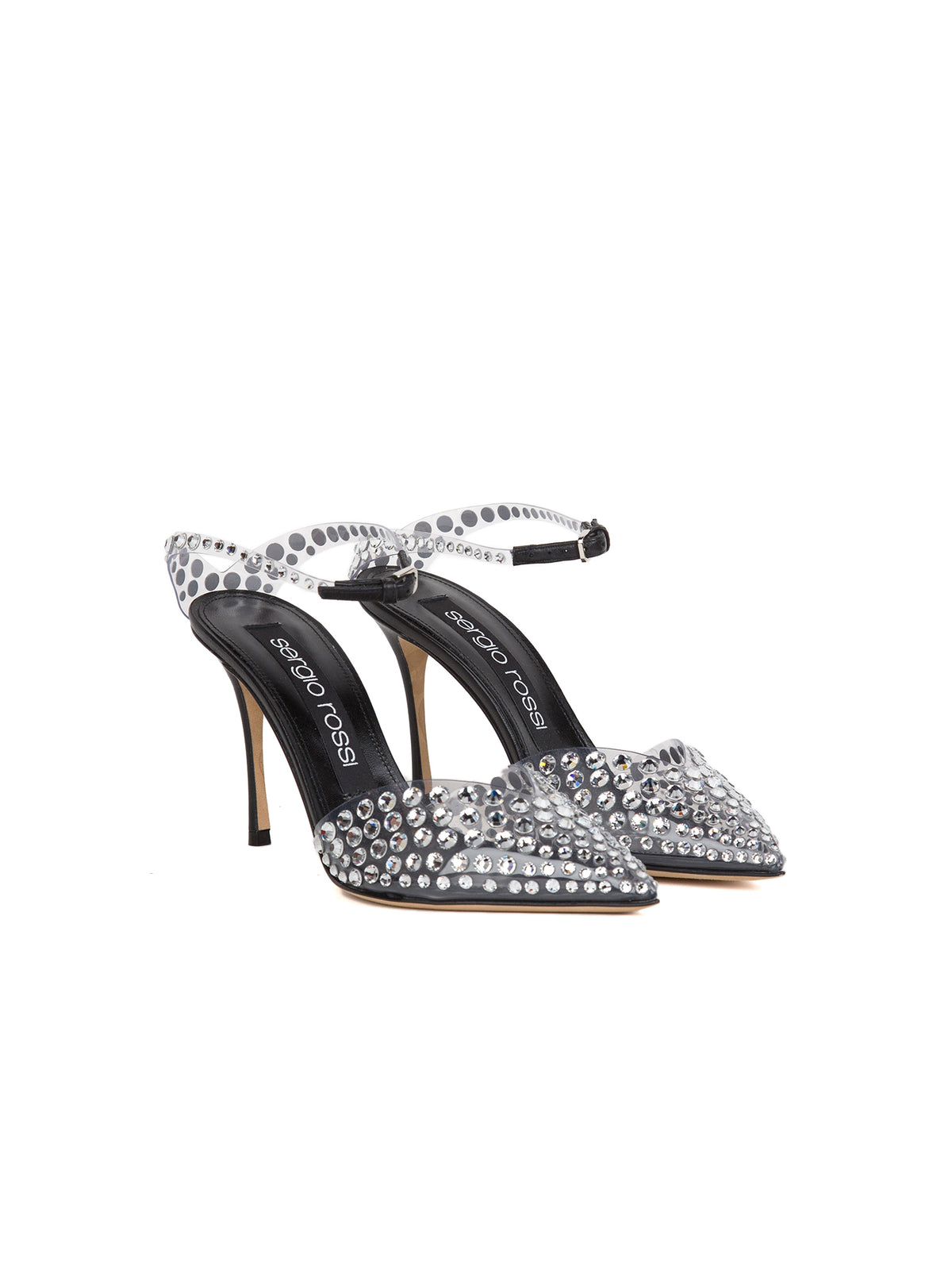 90 rhinestone pumps - Trasp Crystal Nero