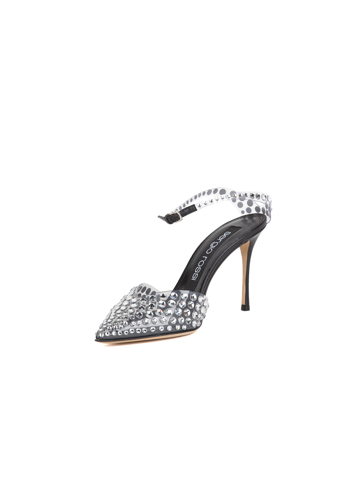 90 rhinestone pumps - Trasp Crystal Nero
