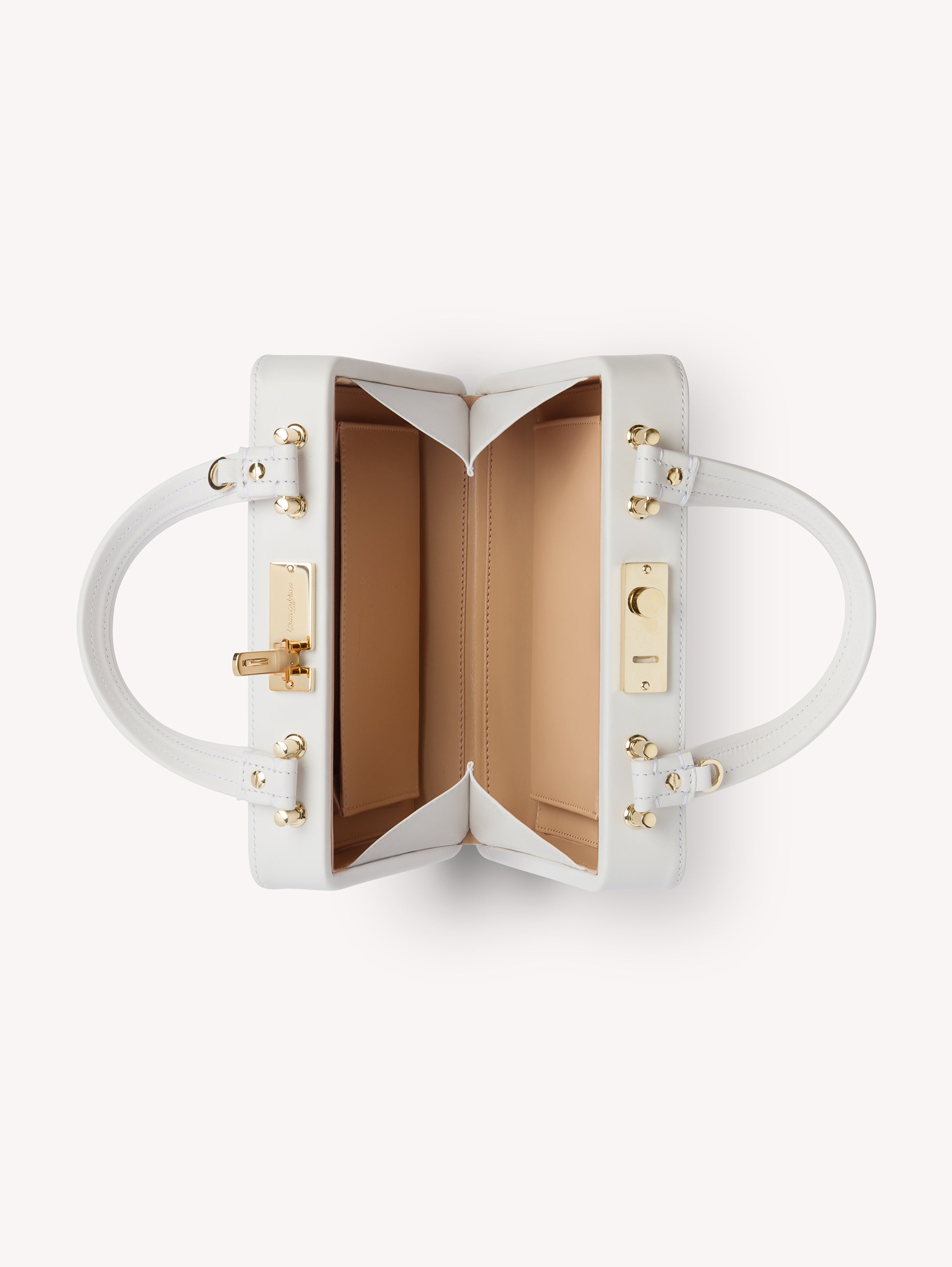 Vali bag in smooth leather - White