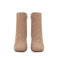 BOTTINES EN DAIM ROUGE