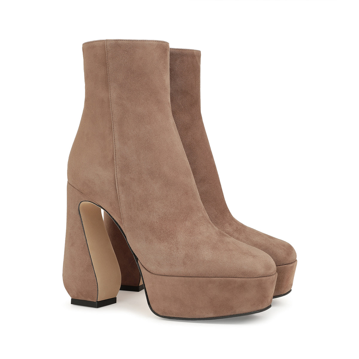 BOTTINES EN DAIM ROUGE