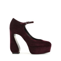 CHAUSSURES DE VELOURS ROUGE doublées