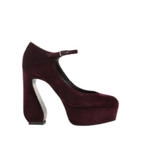 CHAUSSURES DE VELOURS ROUGE doublées