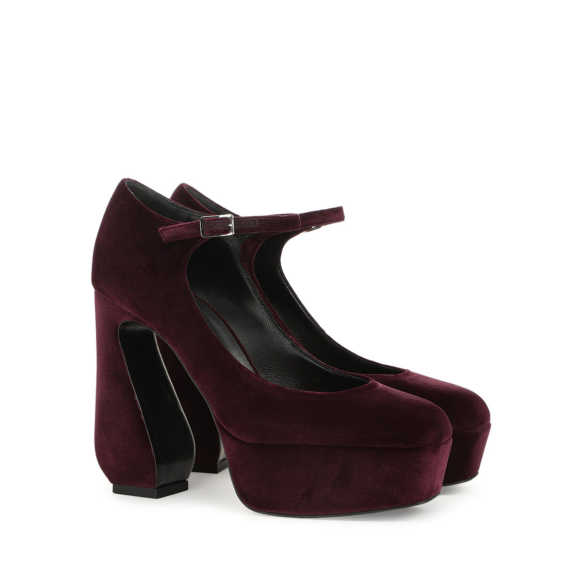 CHAUSSURES DE VELOURS ROUGE doublées