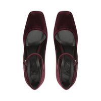 CHAUSSURES DE VELOURS ROUGE doublées
