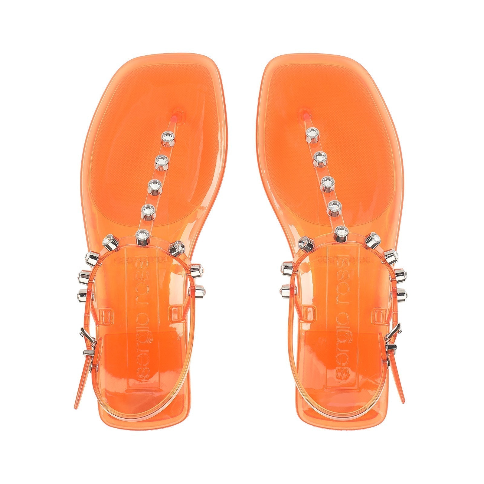 Sandales plates à bride Sr Jelly - Mandarine