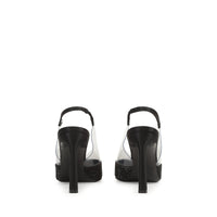 Slingbacks à talons Evangelie 95 en soie - Nero & Jet & Trasparent