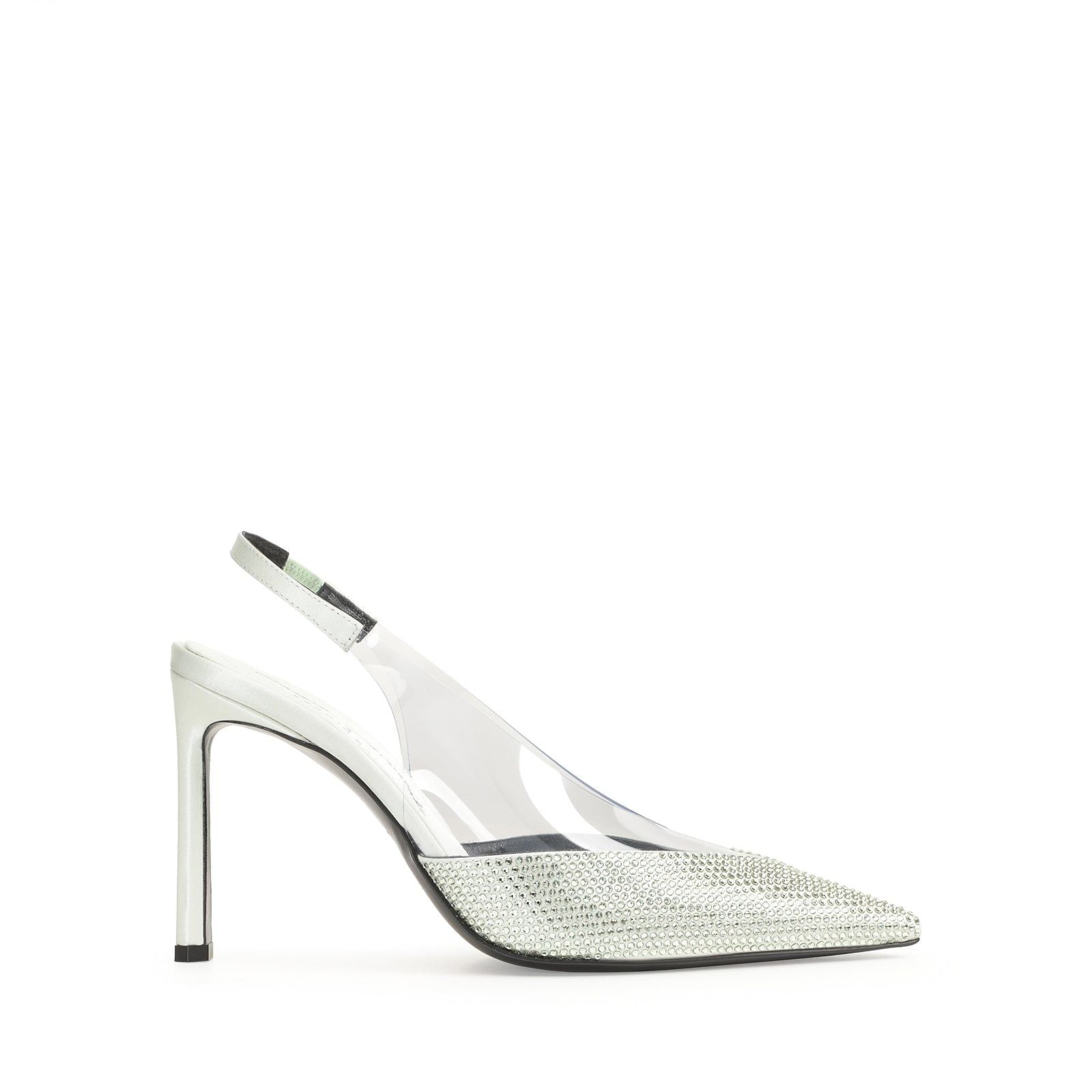 Slingback Evangelie 95 en soie - Mint & Chrysolite