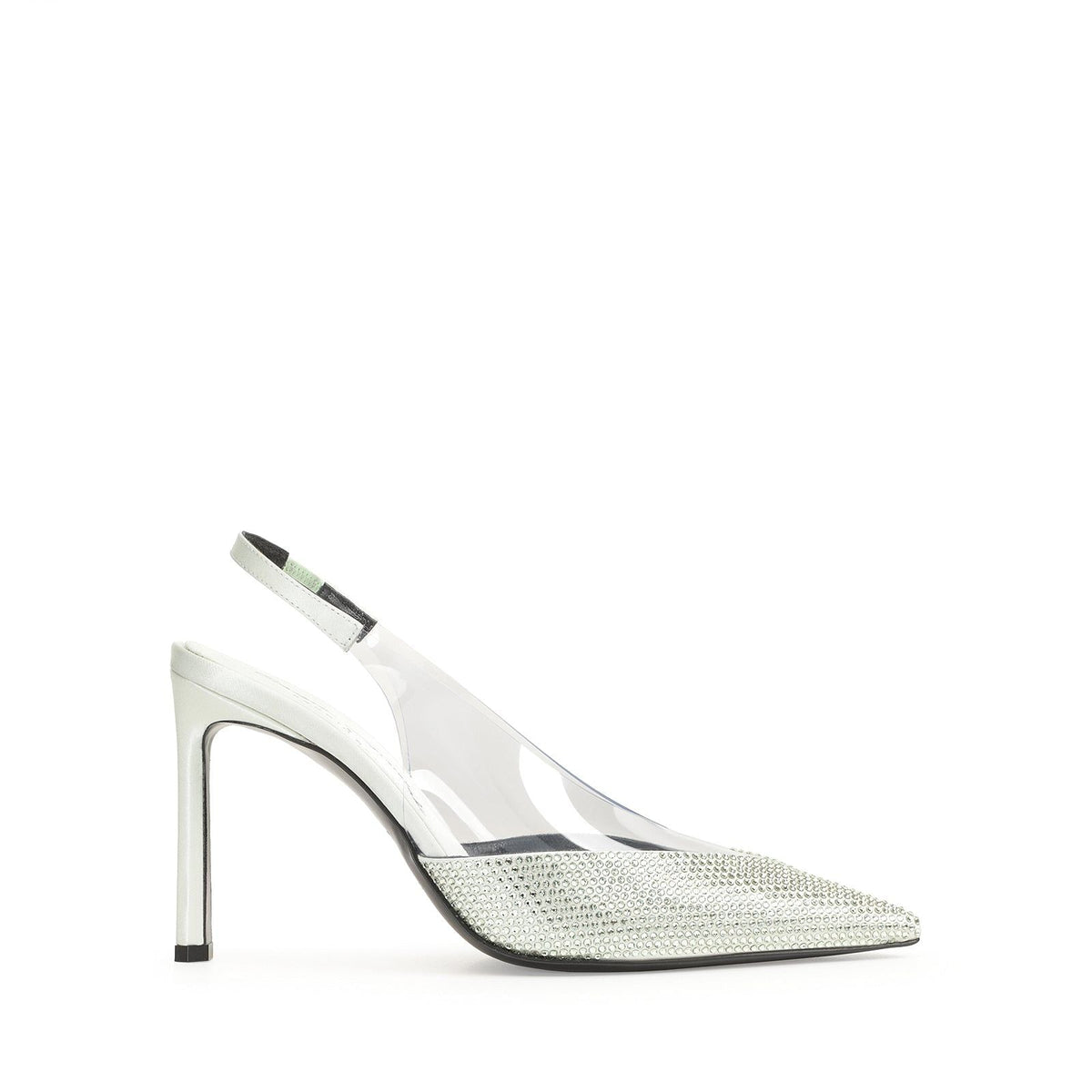 Slingbacks à talons Evangelie 95 en soie - Mint & Chrysolite