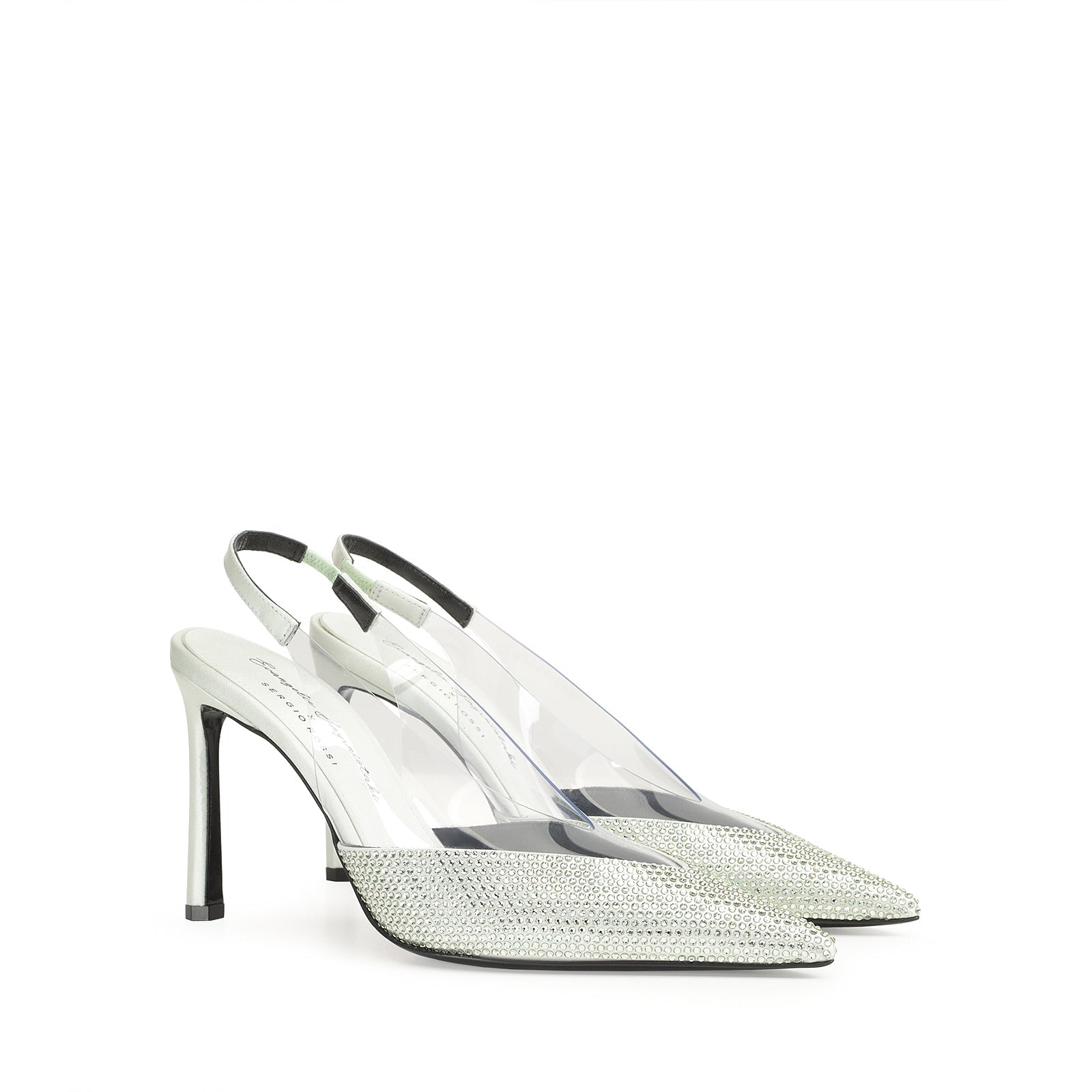 Slingback Evangelie 95 en soie - Mint & Chrysolite