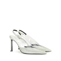 Slingbacks à talons Evangelie 95 en soie - Mint & Chrysolite