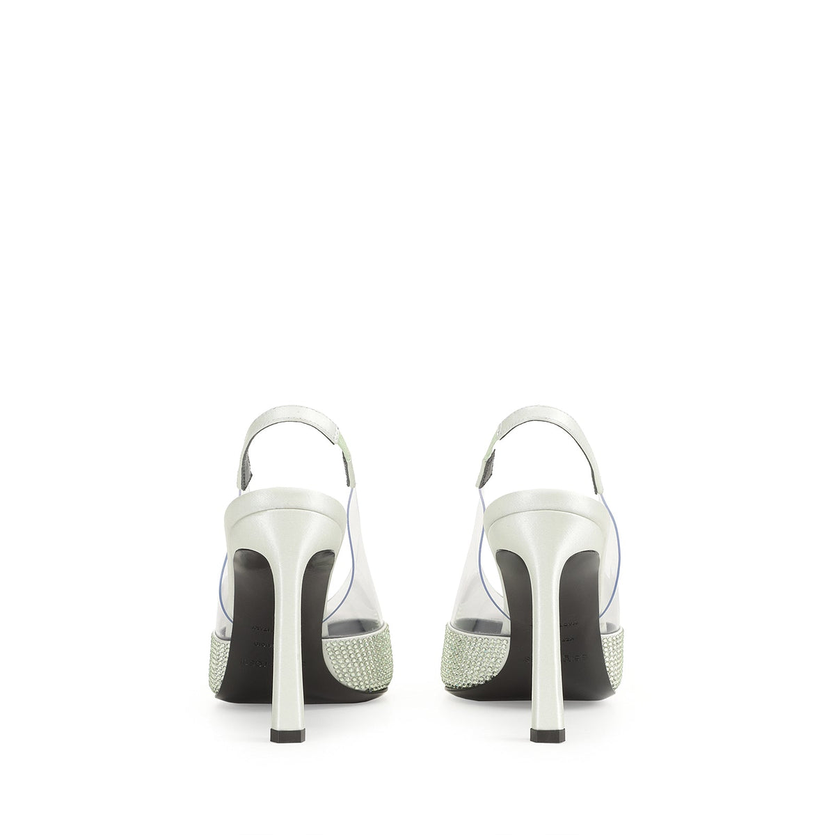 Slingback Evangelie 95 en soie - Mint & Chrysolite