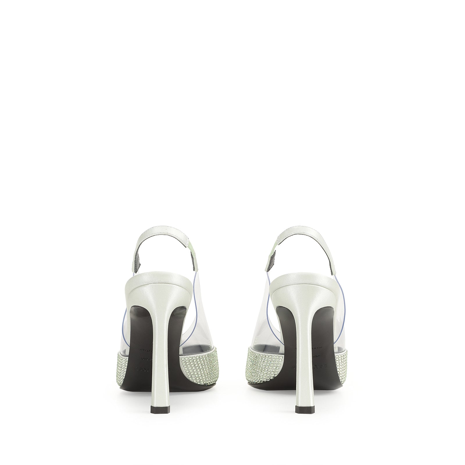 Slingback Evangelie 95 en soie - Mint & Chrysolite