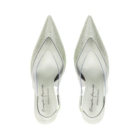 Slingback Evangelie 95 en soie - Mint & Chrysolite