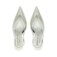 Slingbacks à talons Evangelie 95 en soie - Mint & Chrysolite