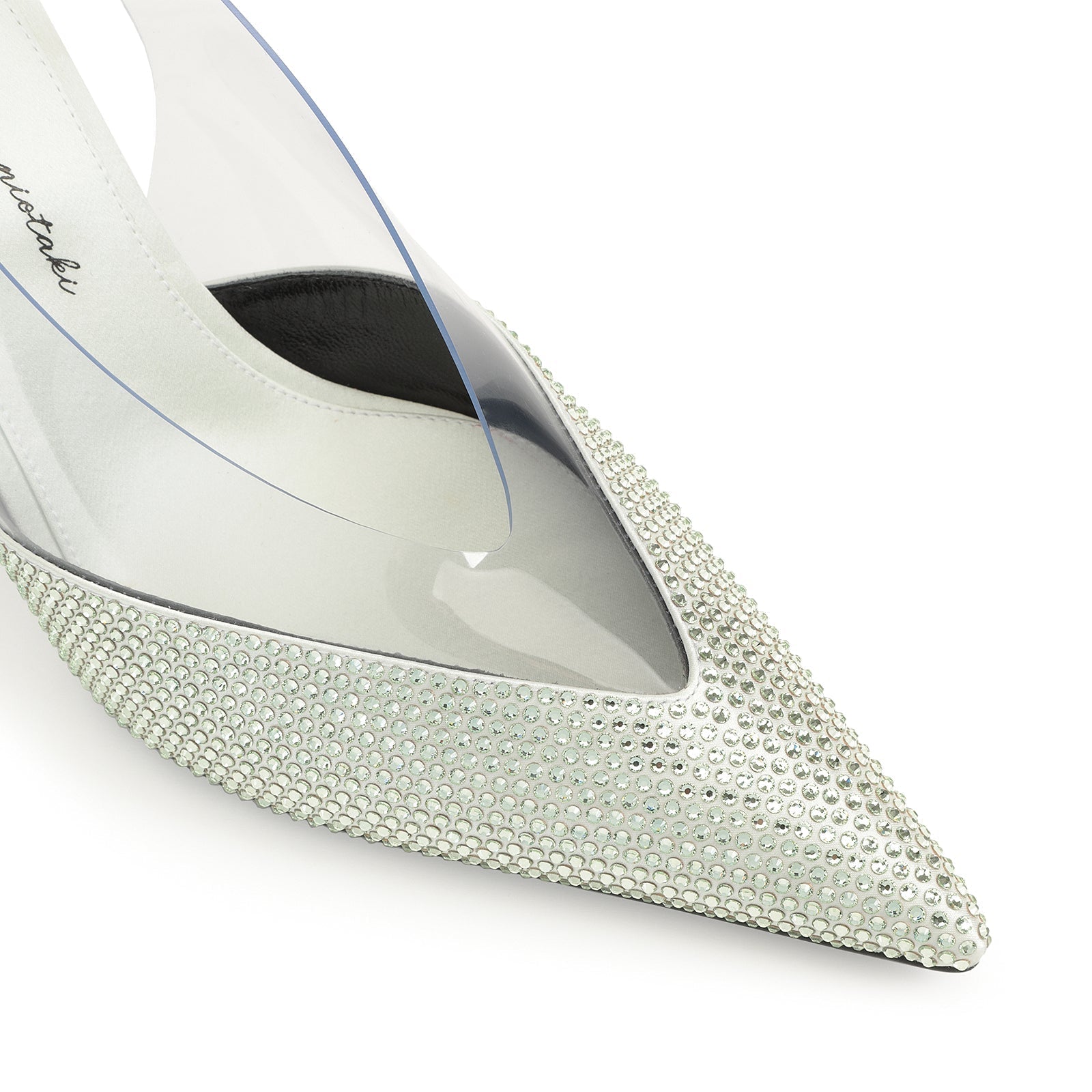 Slingback Evangelie 95 en soie - Mint & Chrysolite