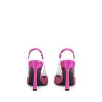 Slingback Evangelie 95 en soie - Dragon Fruit & Fuchsia