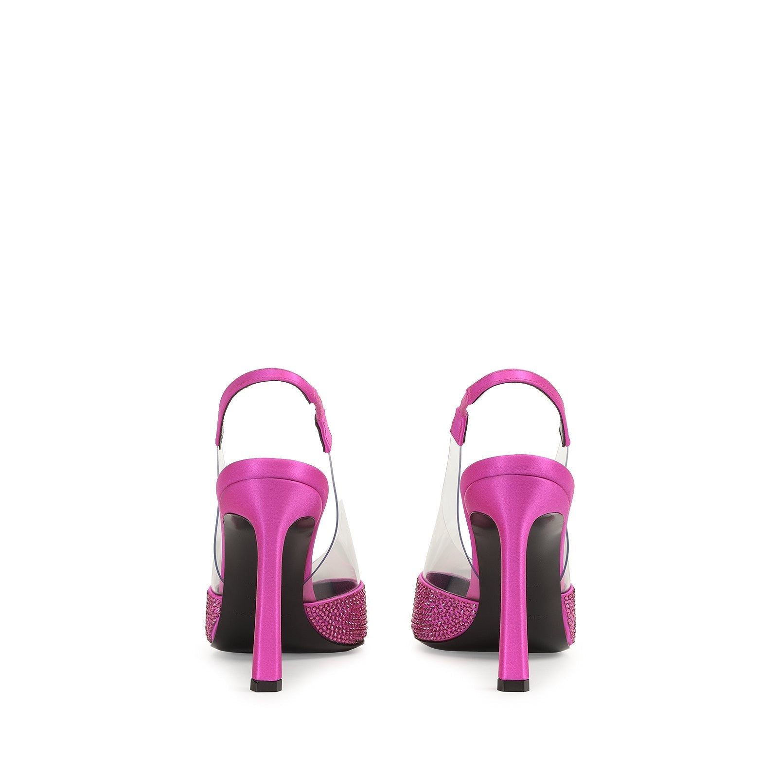 Slingback Evangelie 95 en soie - Dragon Fruit & Fuchsia