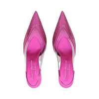 Slingback Evangelie 95 en soie - Dragon Fruit & Fuchsia
