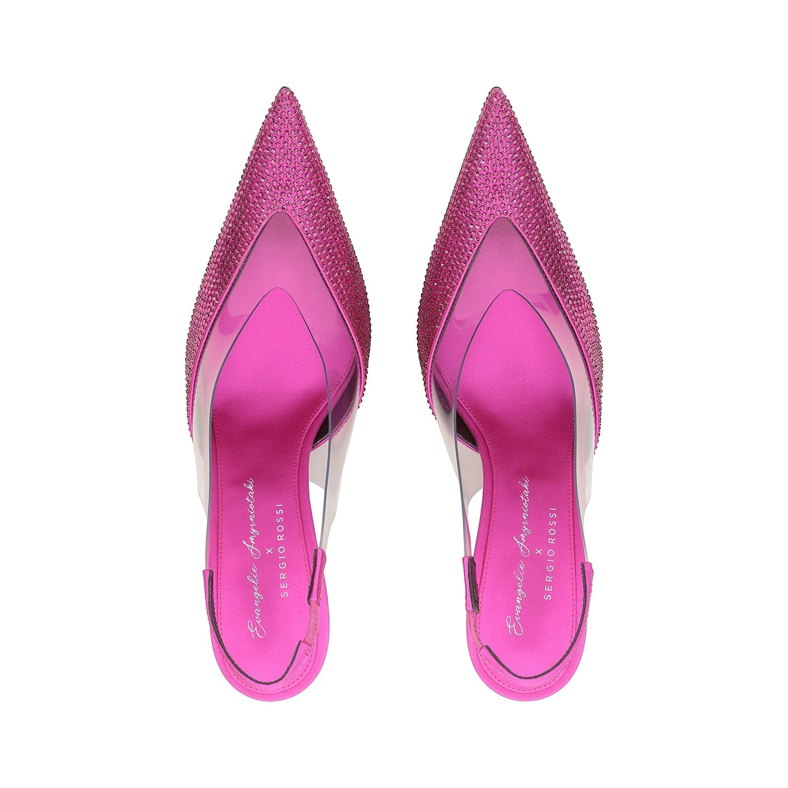 Slingback Evangelie 95 en soie - Dragon Fruit & Fuchsia
