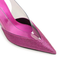 Slingback Evangelie 95 en soie - Dragon Fruit & Fuchsia