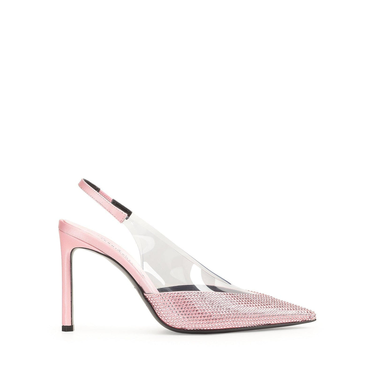 Slingback Evangelie 95 en soie - Rose & Trasparent