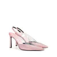 Slingbacks à talons Evangelie 95 en soie - Rose & Trasparent