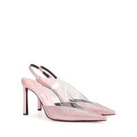 Slingback Evangelie 95 en soie - Rose & Trasparent