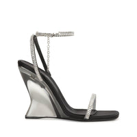 Sandales compensées Evangelie 100 en soie - Nero & Palladio & Crystal