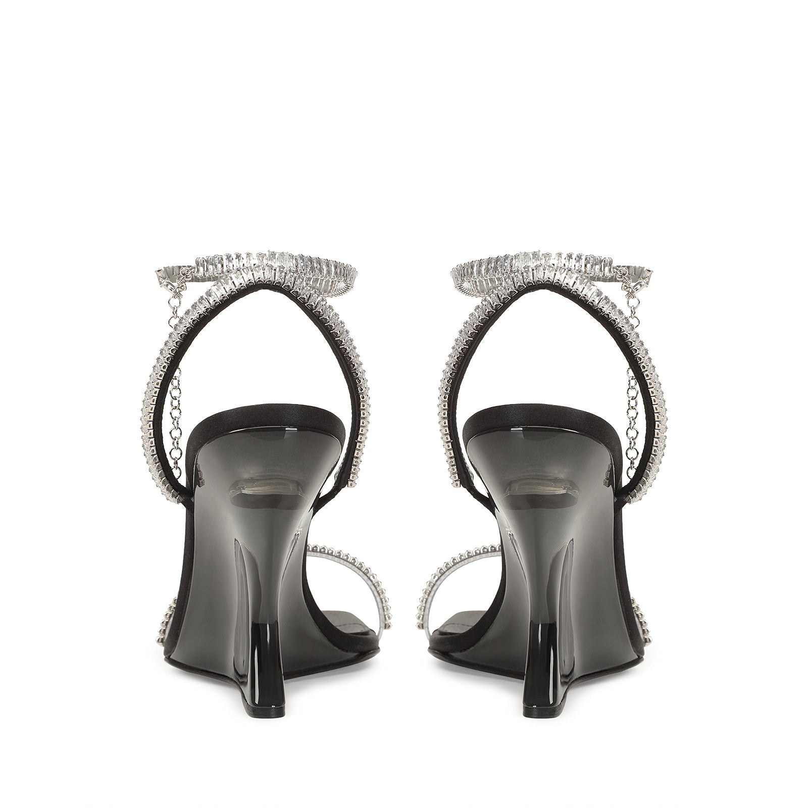 Sandales compensées Evangelie 100 en soie - Nero & Palladio & Crystal