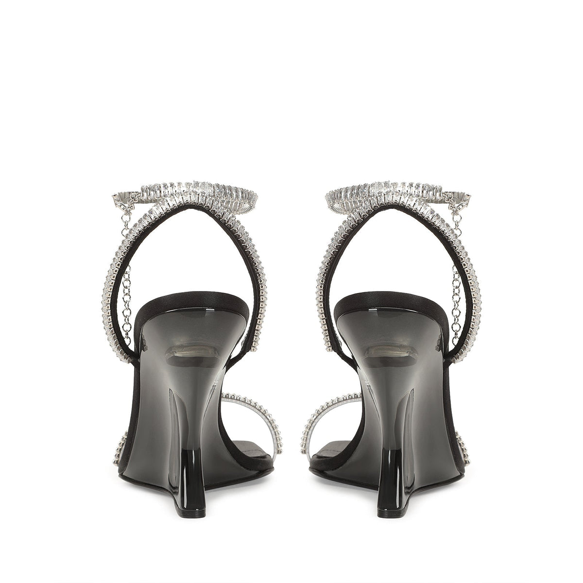 Sandales compensées Evangelie 100 en soie - Nero & Palladio & Crystal