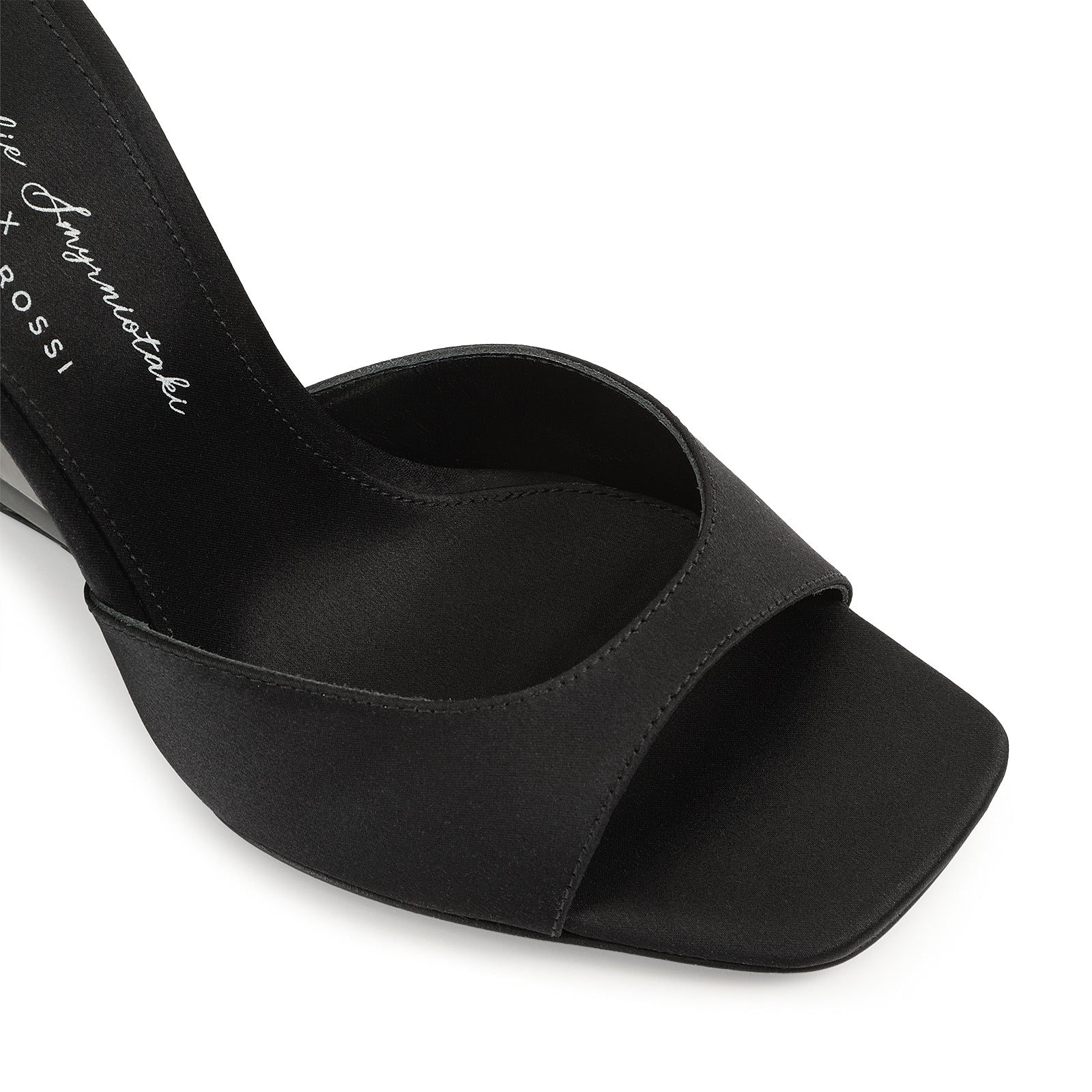 Mules compensées Evangelie 100 en soie - Nero