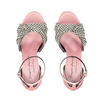 Evangelie 155 platform sandals in silk - Light Rose & Nikel
