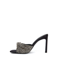 Mules à talons Evangelie 95 en soie - Nero Rutenio & Black
