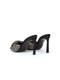 Mules à talons Evangelie 95 en soie - Nero Rutenio & Black