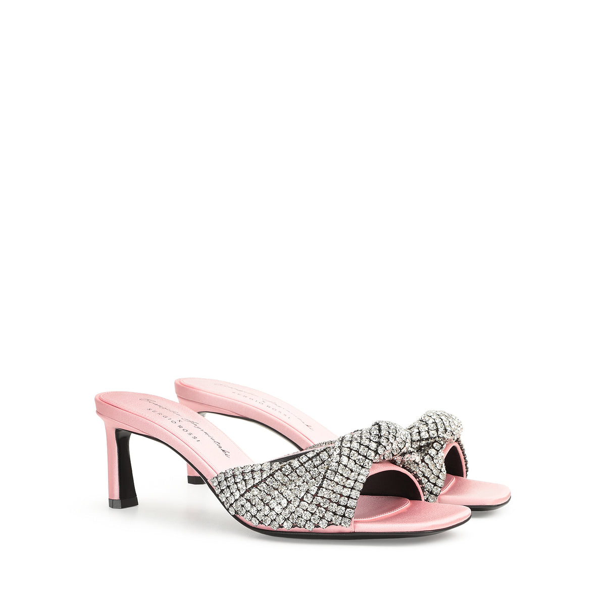 Heeled mules Evangelie 60 - Pink & Trasparente