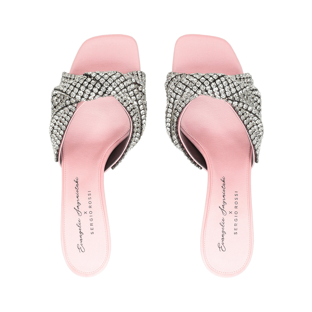 Heeled mules Evangelie 60 - Pink & Trasparente