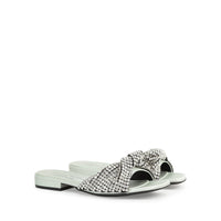 Sandales plates Evangel en soie - Light Mint & Nikel