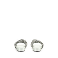 Sandales plates Evangel en soie - Light Mint & Nikel