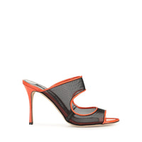 Mules Godiva 90 en cuir - Mandarine