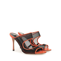 Mules Godiva 90 en cuir - Mandarine