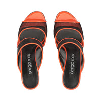 Mules Godiva 90 en cuir - Mandarine