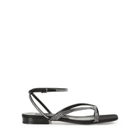 Sandales plates Sr Aracne en soie - Nero & Crystal