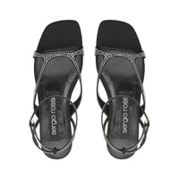 Sandales plates Sr Aracne en soie - Nero & Crystal