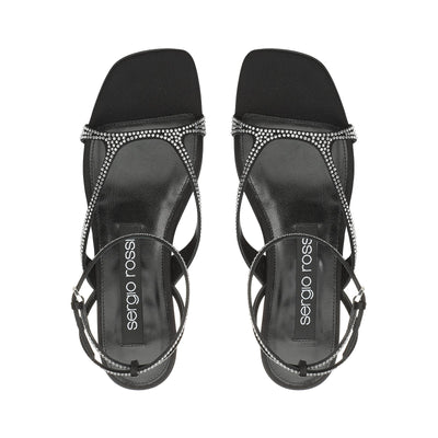 Sandales plates Sr Aracne - Nero & Crystal