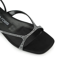 Sandales plates Sr Aracne en soie - Nero & Crystal