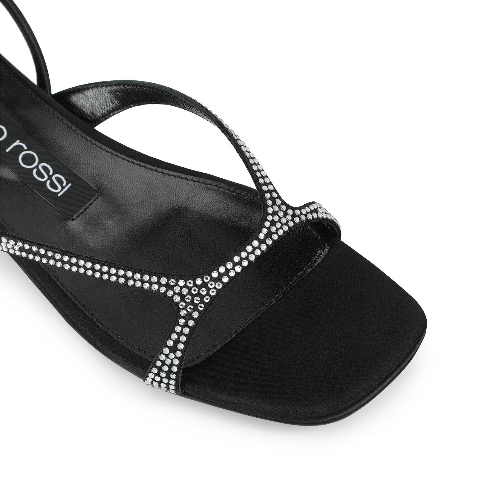 Sandales plates Sr Aracne en soie - Nero & Crystal